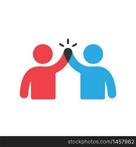 Teamwork business concept icon. Two people give five sign Vector EPS 10. Teamwork business concept icon. Two people give five sign. Vector EPS 10