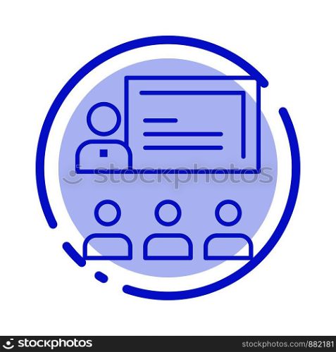 Teamwork, Business, Human, Leadership, Management Blue Dotted Line Line Icon