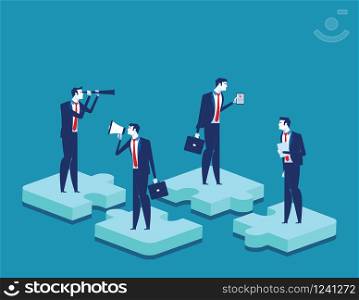 Teamwork. Business person and working. Concept business vector illustration.