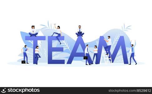 Teamwork business success. Cartoon people vector illustration. Flat vector illustration character.. Teamwork business success. Cartoon people vector illustration. Flat vector illustration character