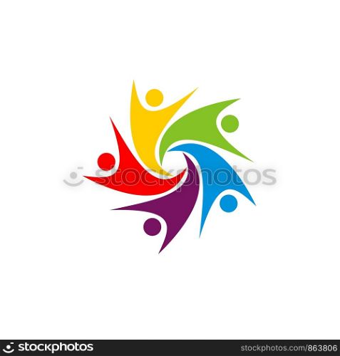 Teamwork Colorful Star Logo Template Illustration Design. Vector EPS 10.