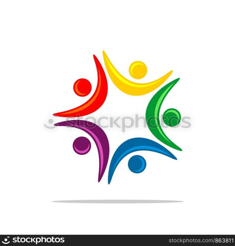 Teamwork Colorful Star Logo Template Illustration Design. Vector EPS 10.