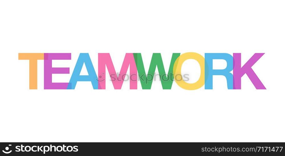 teamwork colorful word concept isolated stock vector illustration
