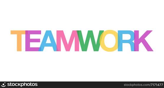 teamwork colorful word concept isolated stock vector illustration