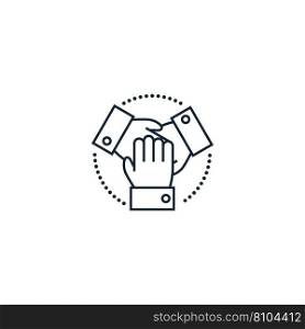 Teamwork creative icon from business people icons Vector Image