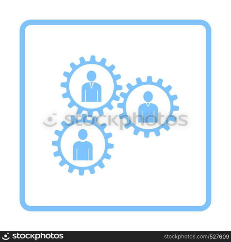 Teamwork Icon. Blue Frame Design. Vector Illustration.