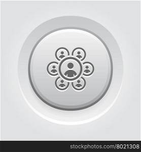 Teamwork Icon. Business Concept. Teamworkt Icon. Business Concept. Grey Button Design