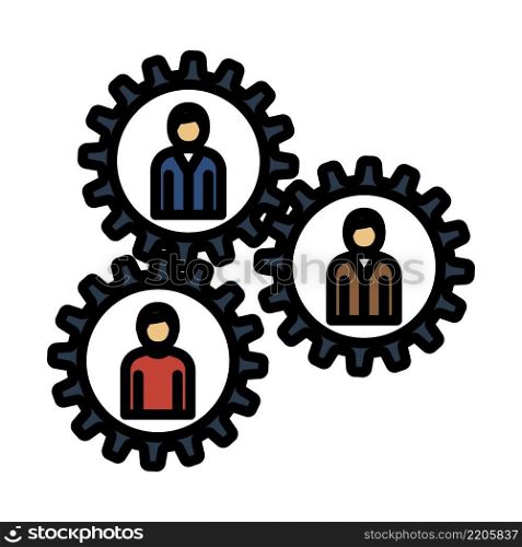 Teamwork Icon. Editable Bold Outline With Color Fill Design. Vector Illustration.