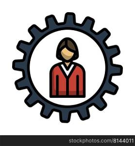 Teamwork Icon. Editable Bold Outline With Color Fill Design. Vector Illustration.