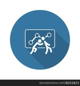 Teamwork Icon. Flat Design.. Teamwork Icon. Flat Design. One Person Pushes Another. Isolated Illustration. App Symbol or UI element.