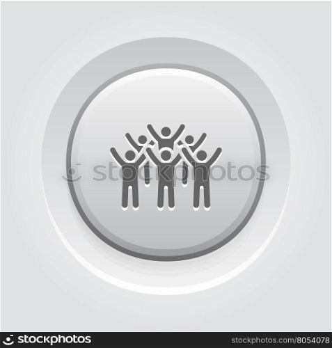 Teamwork Icon. Grey Button Design. Teamwork Icon. Grey Button Design. Group of People with Leader Concept. Isolated Illustration. App Symbol or UI element.