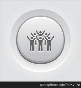 Teamwork Icon. Grey Button Design. Teamwork Icon. Grey Button Design. Group of People with Leader Concept. Isolated Illustration. App Symbol or UI element.