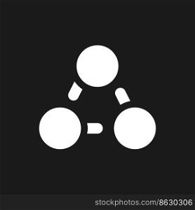 Teamwork improvement pixel dark mode glyph ui icon. Project management. User interface design. White silhouette symbol on black space. Solid pictogram for web, mobile. Vector isolated illustration. Teamwork improvement pixel dark mode glyph ui icon
