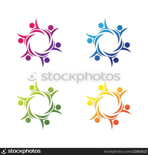 Teamwork logo template icon set