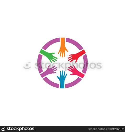 teamwork logo template vector icon illustration design