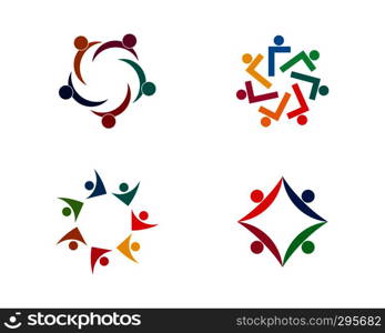 teamwork logo template vector icon illustration design