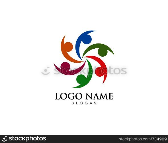 teamwork logo template vector icon illustration design