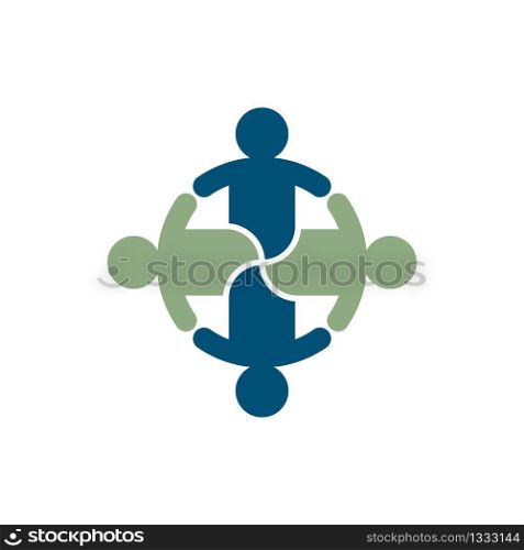 Teamwork logo vector icon illustration design