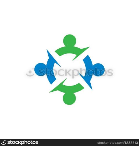 Teamwork logo vector icon illustration design