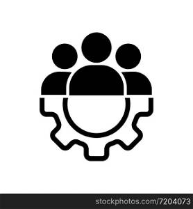 Teamwork management icon or business team or partnership icon in black on an isolated white background. The staff of the organization or the head of the company. EPS 10 vector. Teamwork management icon or business team or partnership icon in black on an isolated white background. The staff of the organization or the head of the company. EPS 10 vector.