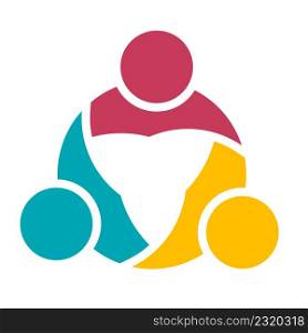 Teamwork people are meeting groups of abstract people logo team work