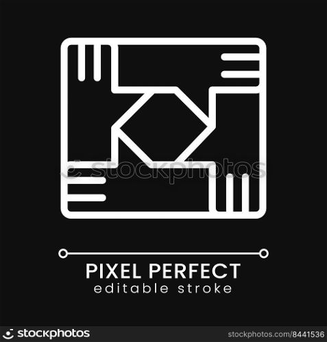 Teamwork pixel perfect white linear icon for dark theme. People connection. Cooperation. Team building. Thin line illustration. Isolated symbol for night mode. Editable stroke. Poppins font used. Teamwork pixel perfect white linear icon for dark theme