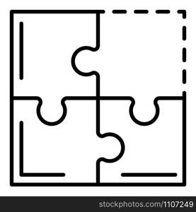 Teamwork puzzle icon. Outline teamwork puzzle vector icon for web design isolated on white background. Teamwork puzzle icon, outline style