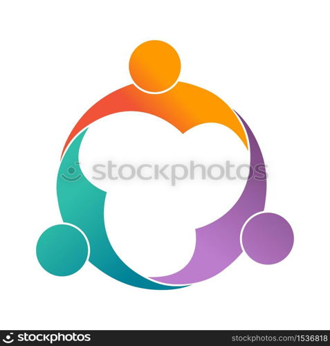 Teamwork, social community, or a group of friends. Vector illustration for banners stickers and clothing, isolated on a white background