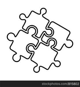 Teamwork solution puzzle icon. Outline illustration of teamwork solution puzzle vector icon for web design isolated on white background. Teamwork solution puzzle icon, outline style