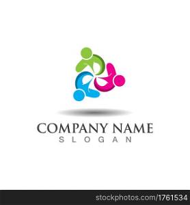 Teamwork union logo community, grup and people vector template