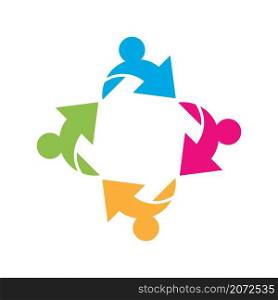 Teamwork vector logo template icon design