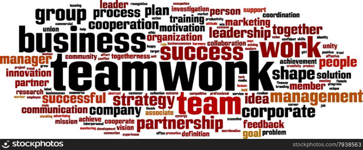 Teamwork word cloud