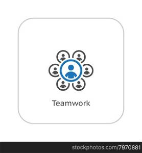 Teamworkt Icon. Business Concept. Flat Design. Isolated Illustration.