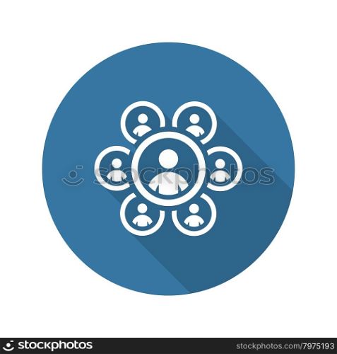 Teamworkt Icon. Business Concept. Flat Design. Isolated Illustration. Long Shadow.. Teamwork Icon. Business Concept. Flat Design.