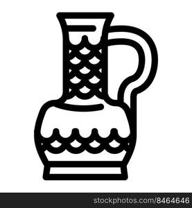 teapot arabian jug line icon vector. teapot arabian jug sign. isolated contour symbol black illustration. teapot arabian jug line icon vector illustration