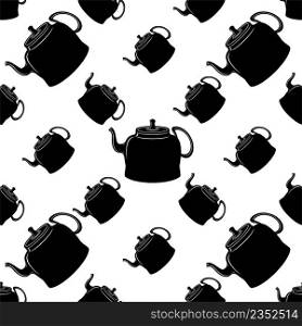 Teapot Icon Seamless Pattern, Tea Pot Icon, Tea Kettle Icon Vector Art Illustration