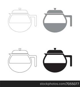 Teapot icon. the black and grey color set icon .. Teapot icon. it is the black and grey color set icon .