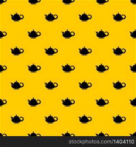 Teapot pattern seamless vector repeat geometric yellow for any design. Teapot pattern vector