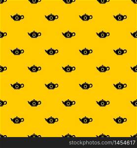 Teapot pattern seamless vector repeat geometric yellow for any design. Teapot pattern vector