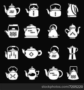 Teapot sport icons set vector white isolated on grey background . Teapot icons set grey vector