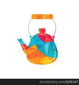 Teapot vector icon design. Teapot kettle colorful vector icon isolated on white.