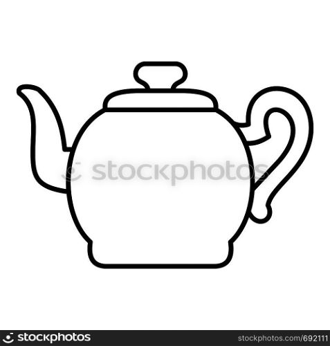 Teapot with cap icon. Outline illustration of teapot with cap vector icon for web. Teapot with cap icon, outline style