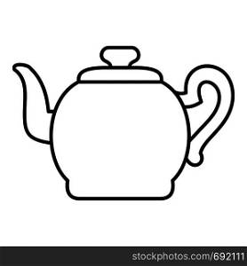 Teapot with cap icon. Outline illustration of teapot with cap vector icon for web. Teapot with cap icon, outline style