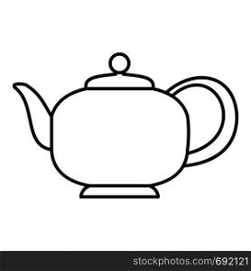 Teapot with handle icon. Outline illustration of teapot with handle vector icon for web. Teapot with handle icon, outline style