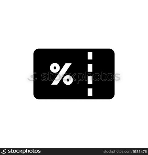 Tear Off Discount Coupon. Flat Vector Icon illustration. Simple black symbol on white background. Tear Off Discount Coupon sign design template for web and mobile UI element. Tear Off Discount Coupon Vector Icon