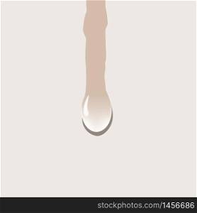 Tear, weeping on the white sheet, a concept of sadness and suffering. Vector background with teardrop