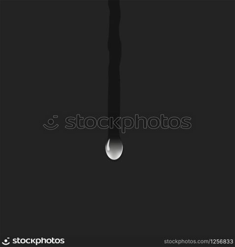 teardrop , weeping on the black sheet, a concept of sadness and suffering. Vector background