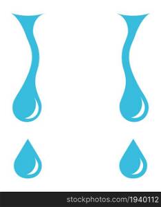 Teardrops Dripping water. Drops of rain, liquid flow or cartoon tears. Vector illustration.. Teardrops Dripping water. Drops of rain, liquid flow or cartoon tears.