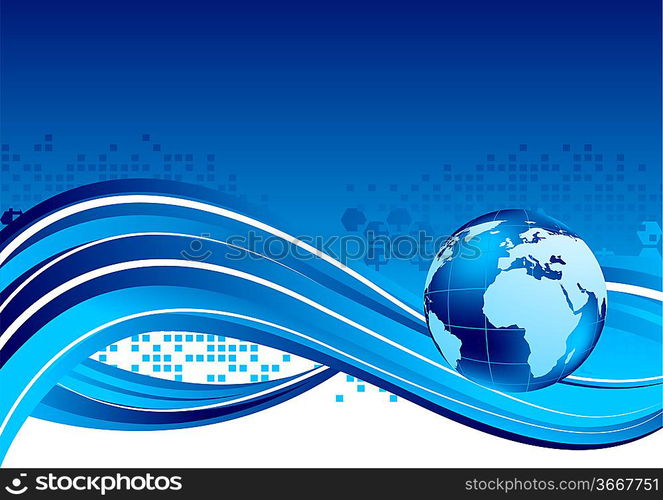 Tech background with globe