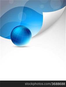 Tech background with sphere in blue color. Abstract illustration